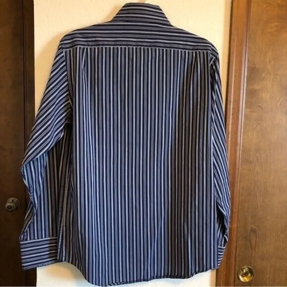 Banana Republic Blue Striped Small 14 - 14 1/2 100% Cotton Long Sleeve Shirt‎